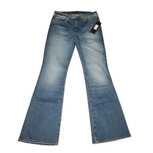 Edwin Lark High Rise Flare Jeans Flashback Wash Size 28 Organic Cotton NWT
